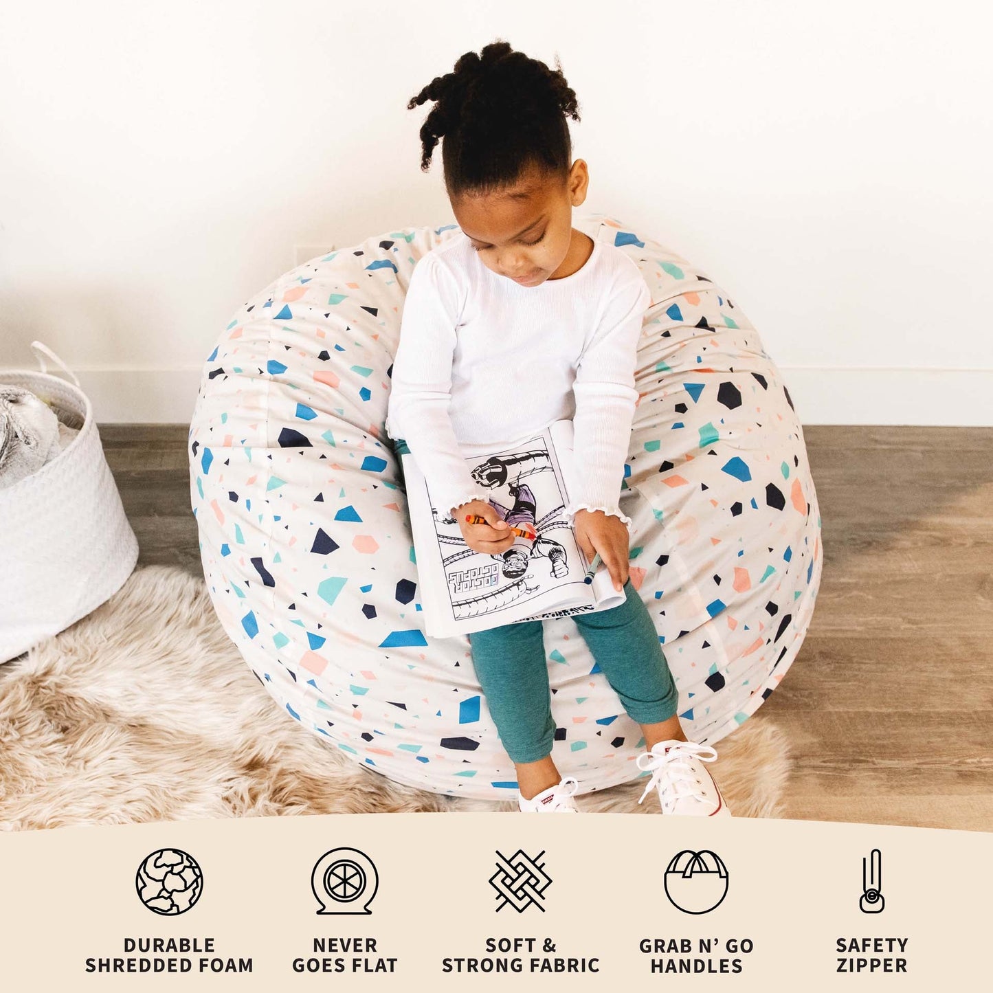 Fuf® 4Ft Foam Bean Bag Chair