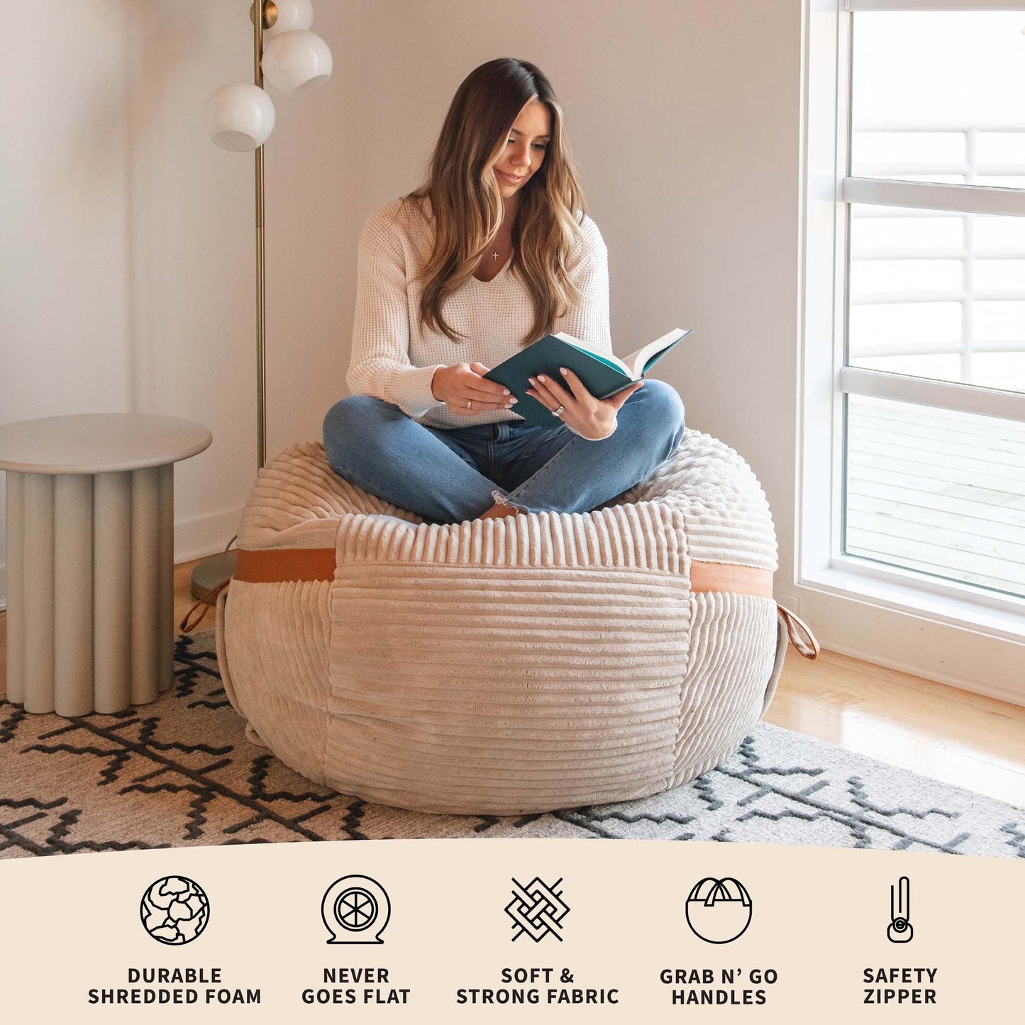 Fuf® 4Ft Foam Bean Bag Chair