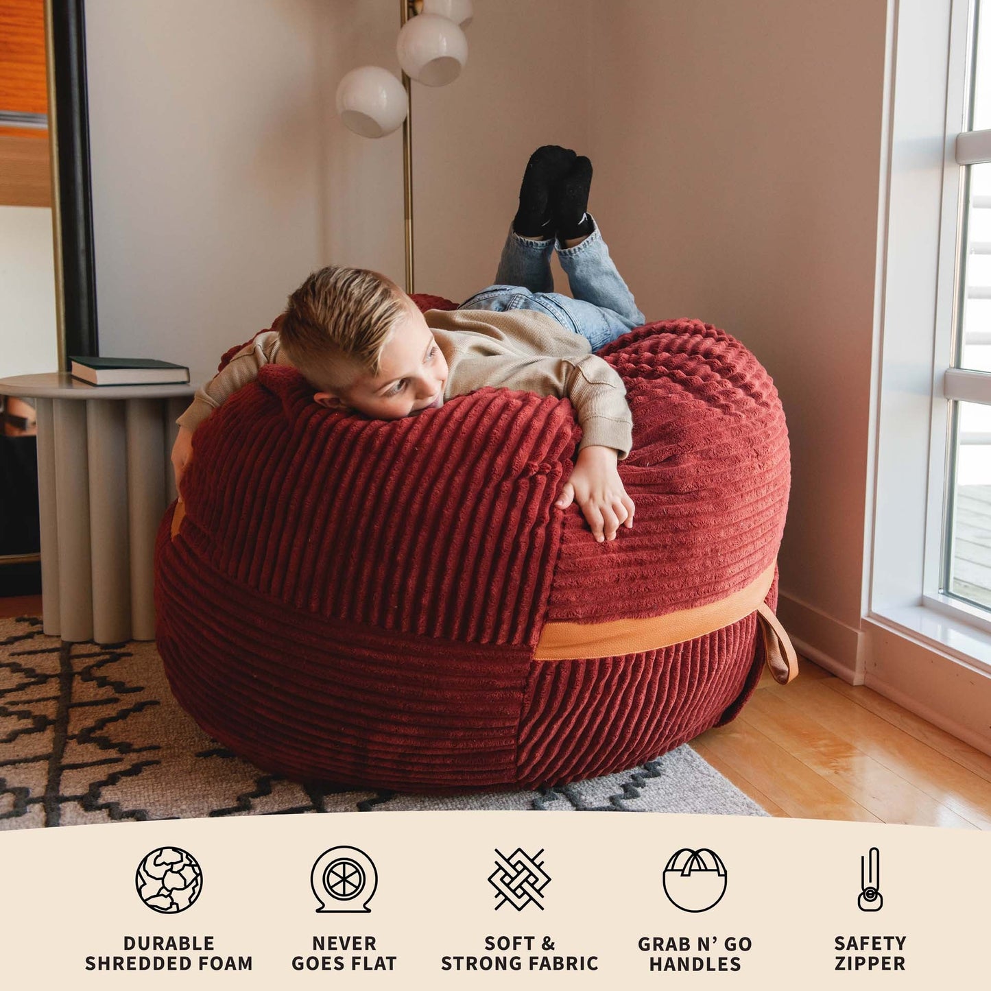 Fuf® 4Ft Foam Bean Bag Chair