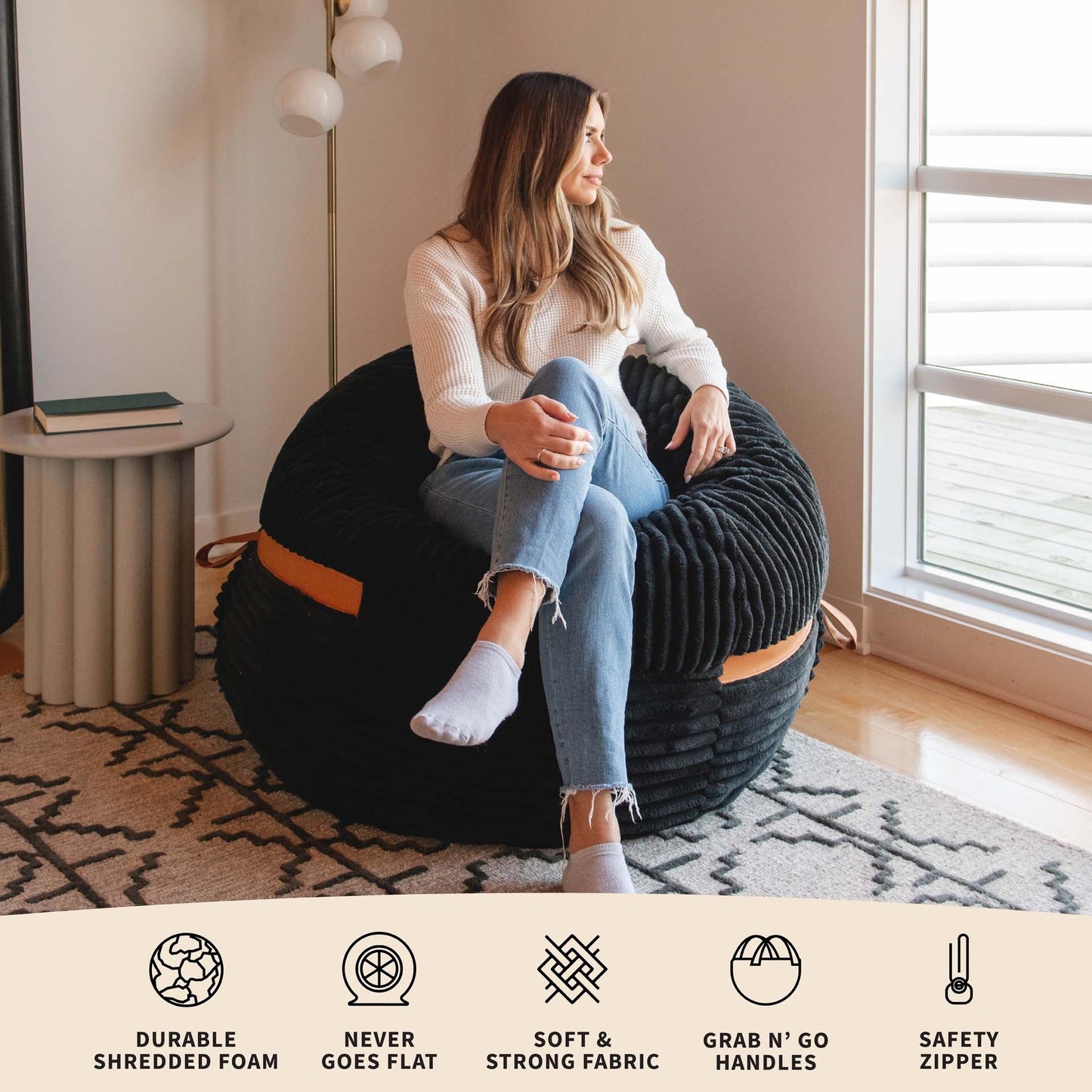 Fuf® 4Ft Foam Bean Bag Chair