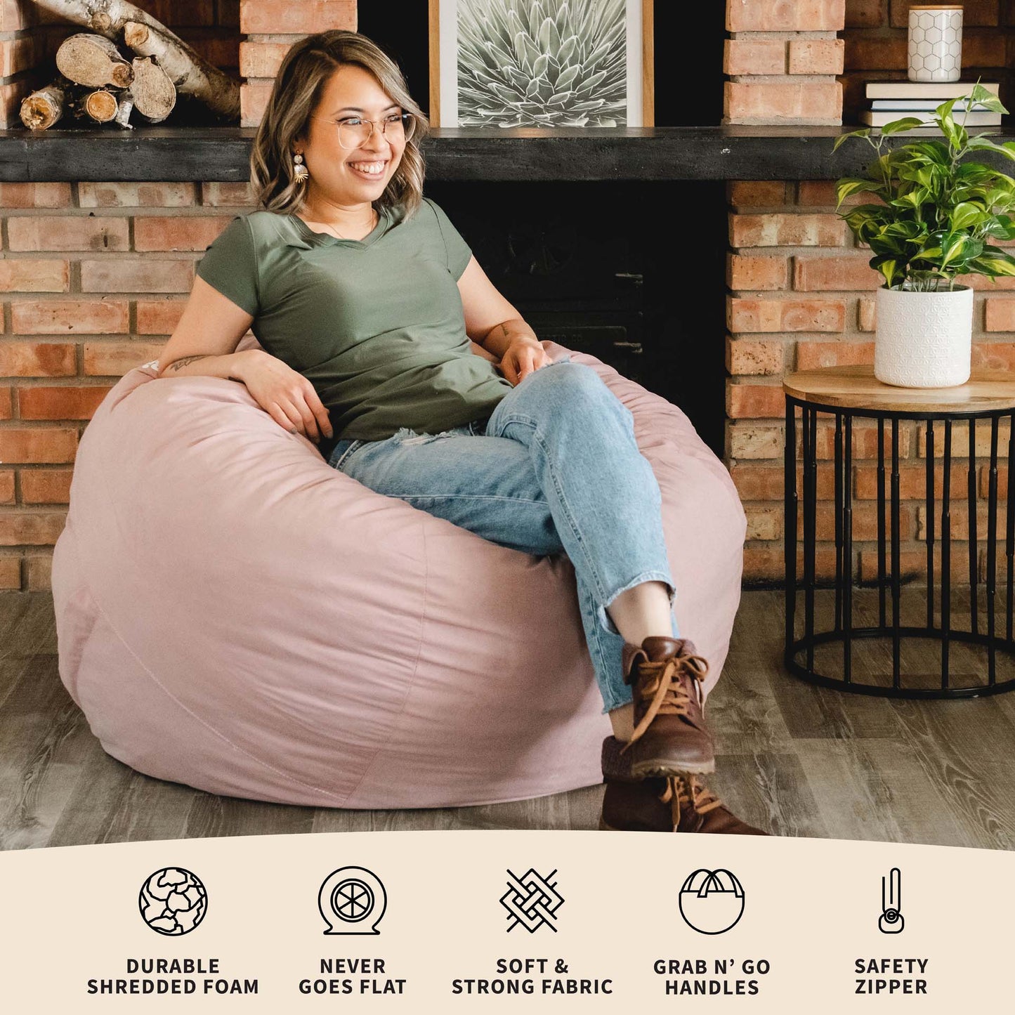 Fuf® 4Ft Foam Bean Bag Chair