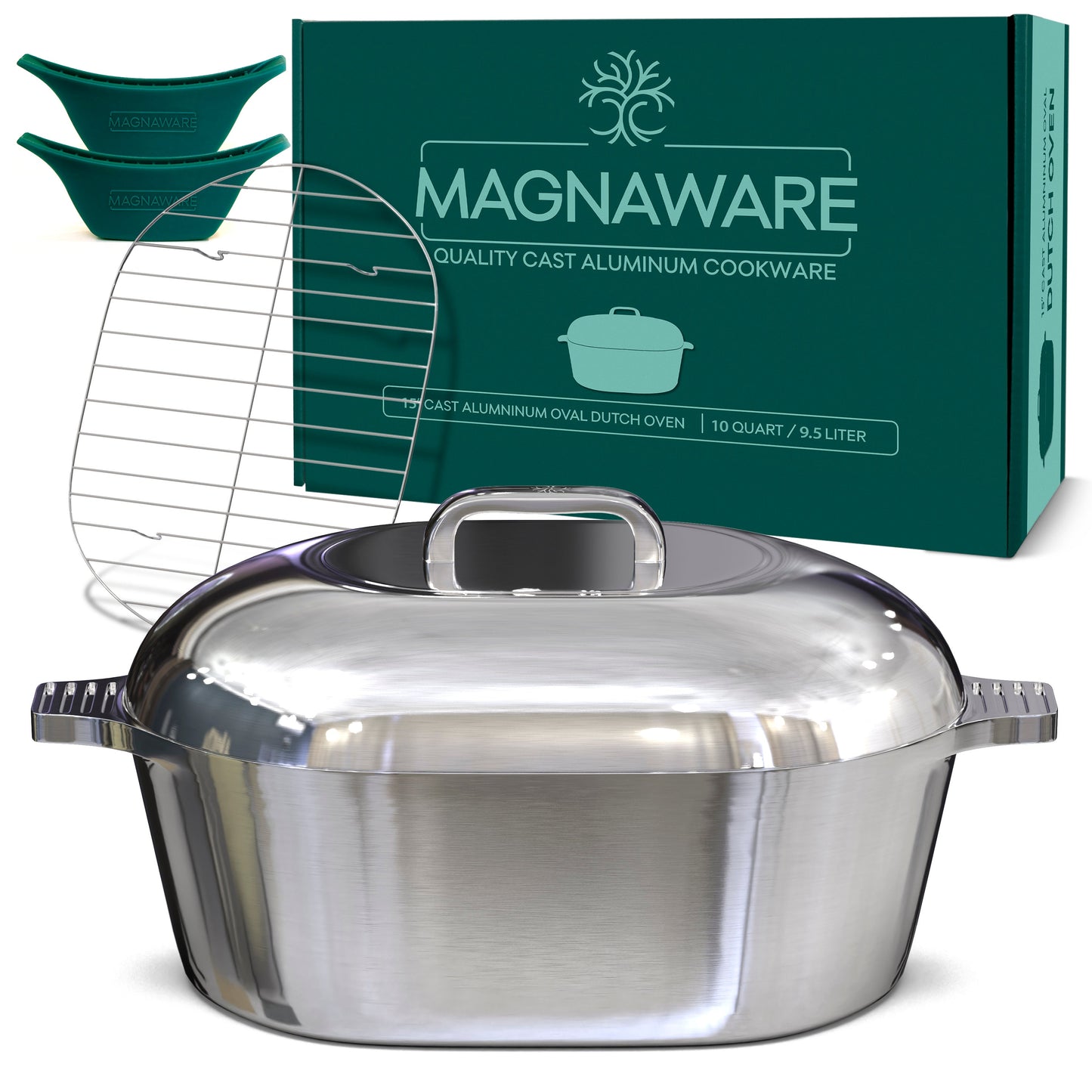 Oval Dutch Oven with Lid - 10 Quart (15 Inch)