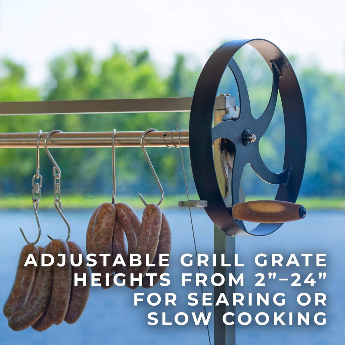 4FT X 2FT Heavy-Duty Argentine Santa Maria Heritage Wood Fire and Charcoal BBQ Grill