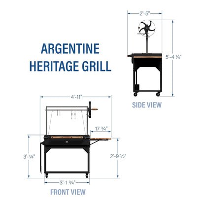 4FT X 2FT Heavy-Duty Argentine Santa Maria Heritage Wood Fire and Charcoal BBQ Grill