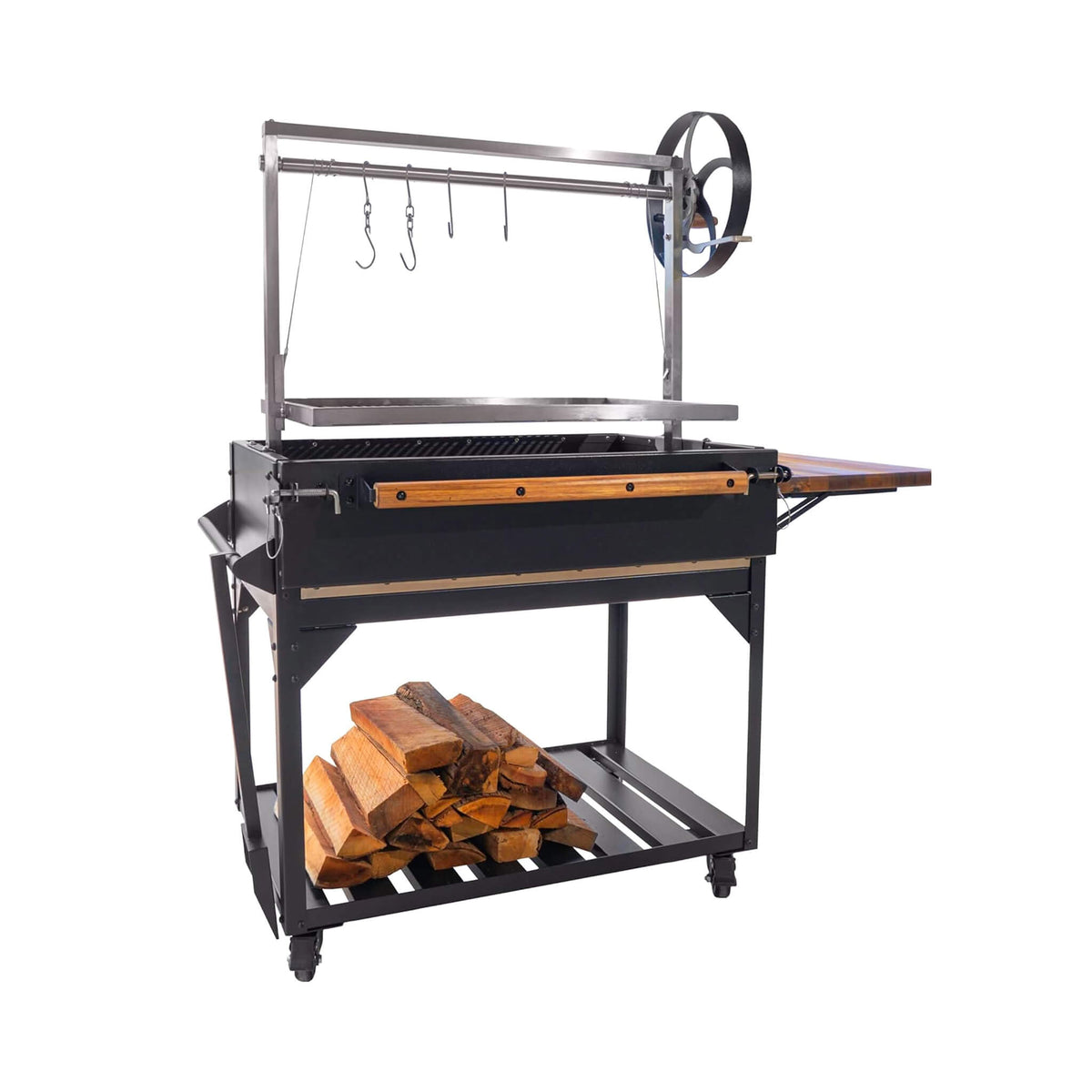 4FT X 2FT Heavy-Duty Argentine Santa Maria Heritage Wood Fire and Charcoal BBQ Grill