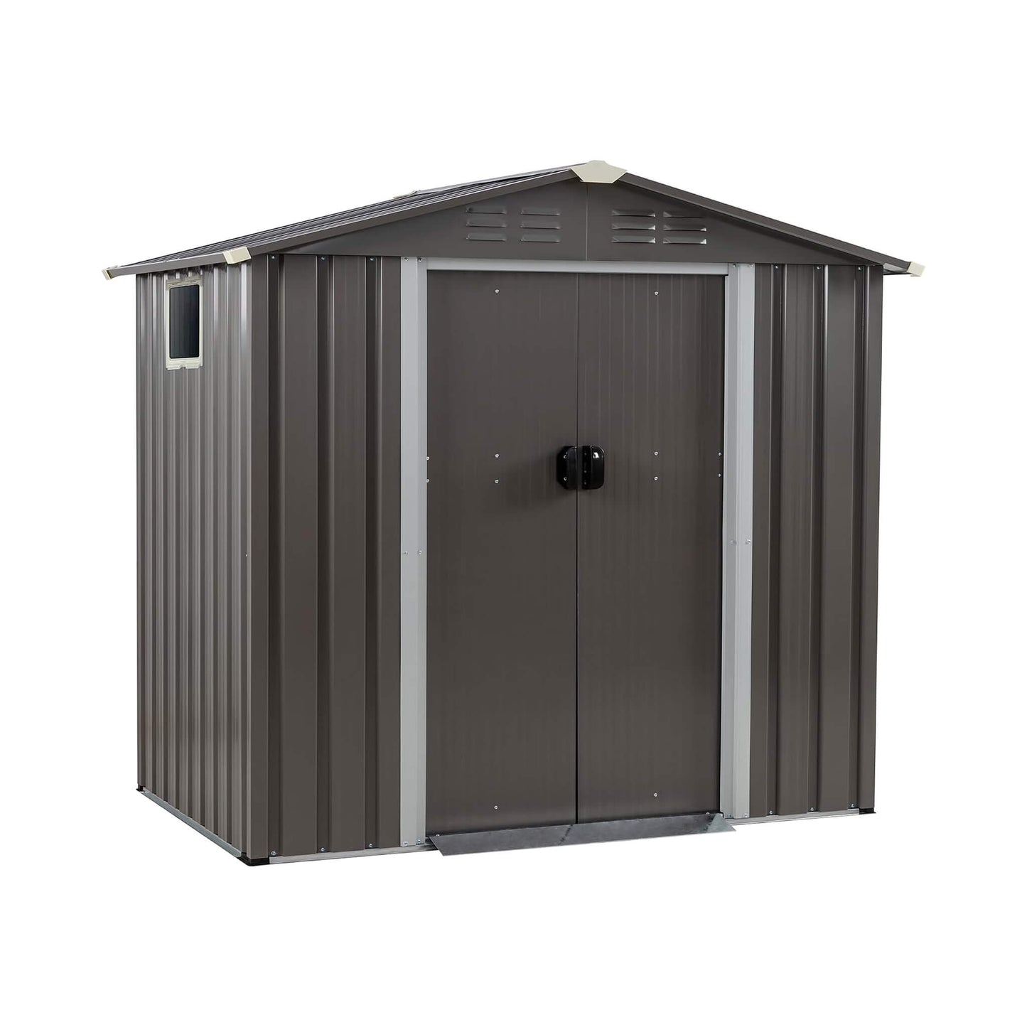4FT X 6FT Alora Outdoor All-Weather Galvanized Metal Storage Shed with Sliding Door