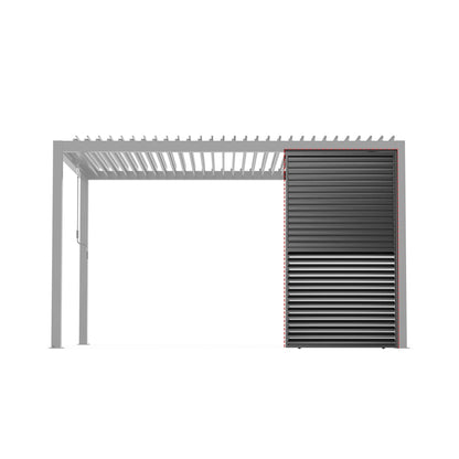 4' X 7' FT Alora Premium Adjustable Aluminum Louvered Pergola With Side Wall Panel