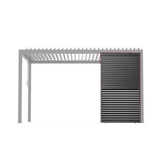 4' X 7' FT Alora Premium Adjustable Aluminum Louvered Pergola With Side Wall Panel