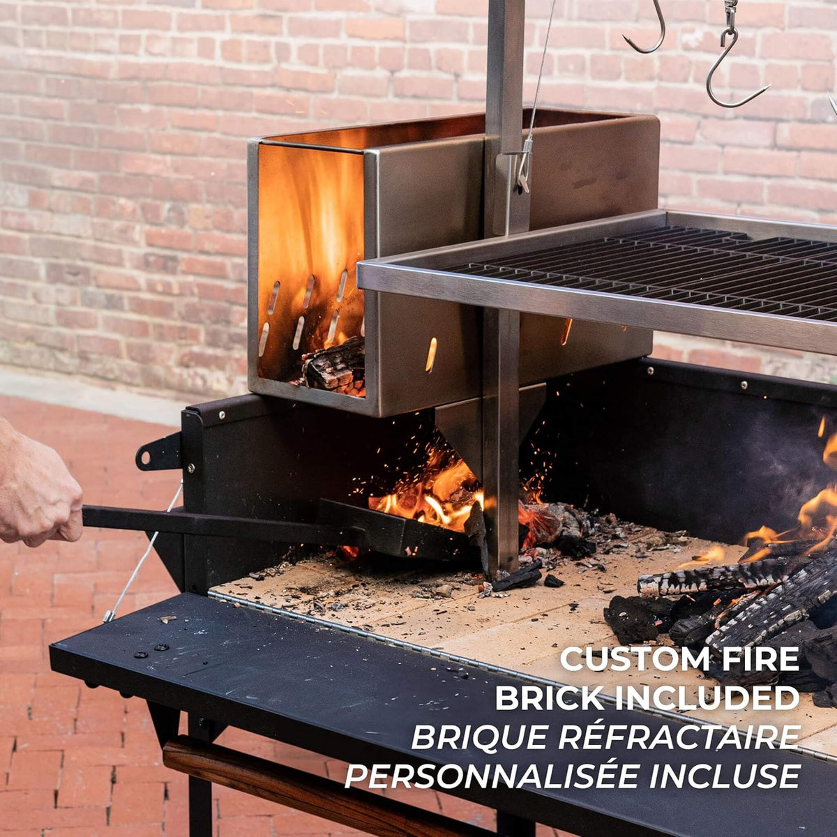 5FT X 2FT Heavy-Duty Argentine Santa Maria Wood Fire and Charcoal BBQ Grill with Brasero