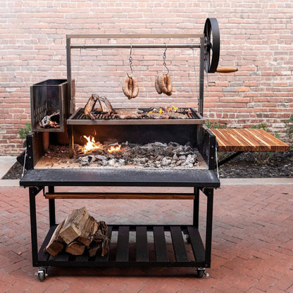 5FT X 2FT Heavy-Duty Argentine Santa Maria Wood Fire and Charcoal BBQ Grill with Brasero