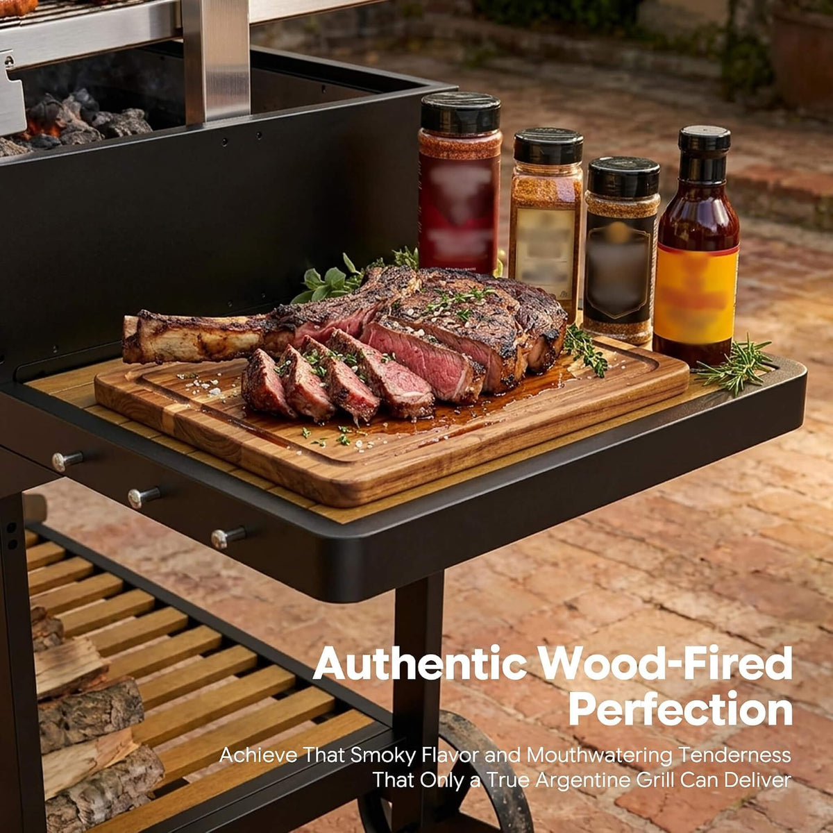 5FT X 3FT Heavy-Duty Argentine Santa Maria All-In-One BBQ Grill with Brasero