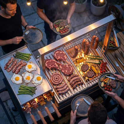 5FT X 3FT Heavy-Duty Argentine Santa Maria All-In-One BBQ Grill with Brasero