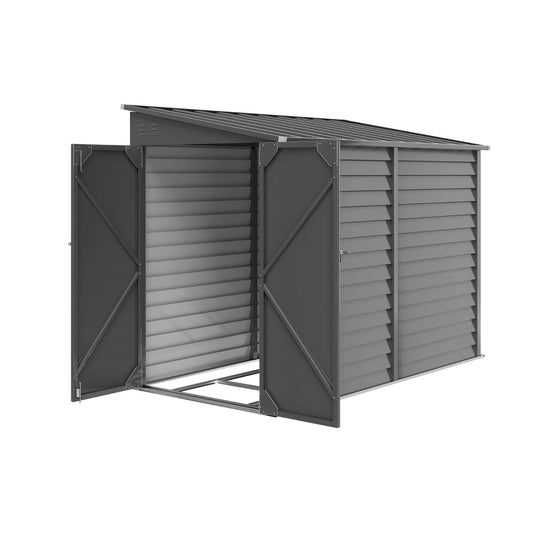 5FT x 9FT Heavy-Duty Outdoor Galvanized Steel Storage Shed with Lockable Doors