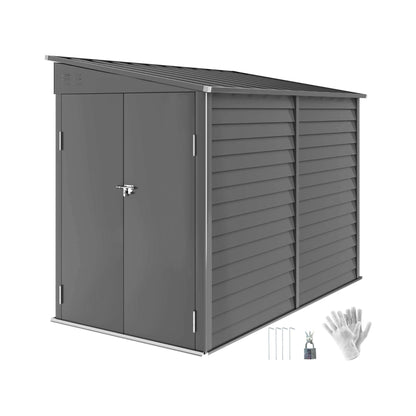 5FT x 9FT Heavy-Duty Outdoor Galvanized Steel Storage Shed with Lockable Doors