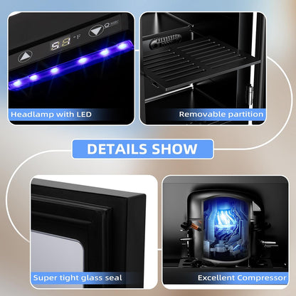 0.6 CU. FT. Wine Cellar Mini Fridge 4-Bottle Wine Cooler Refrigerator