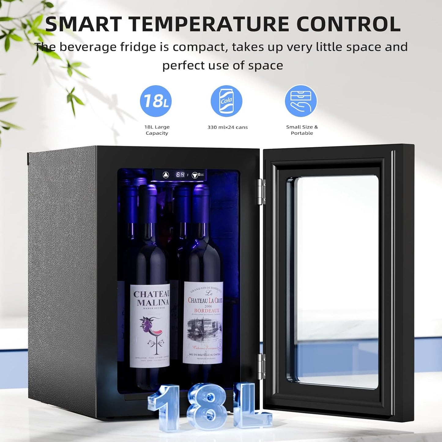 0.6 CU. FT. Wine Cellar Mini Fridge 4-Bottle Wine Cooler Refrigerator