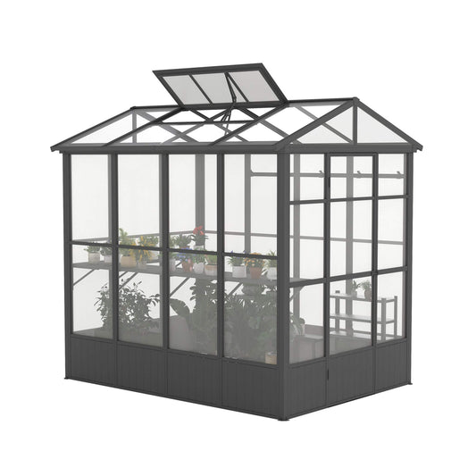 6' x 8' FT Heavy-Duty Outdoor Polycarbonate Greenhouse With Fully Automatic Temperature Control Vent