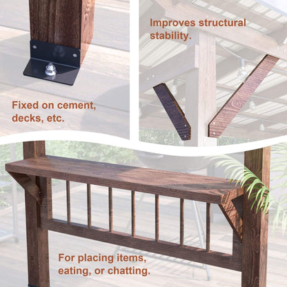 6' x 13' Alora Durable Outdoor Hardtop BBQ Grill Shelter Gazebo With Shelves