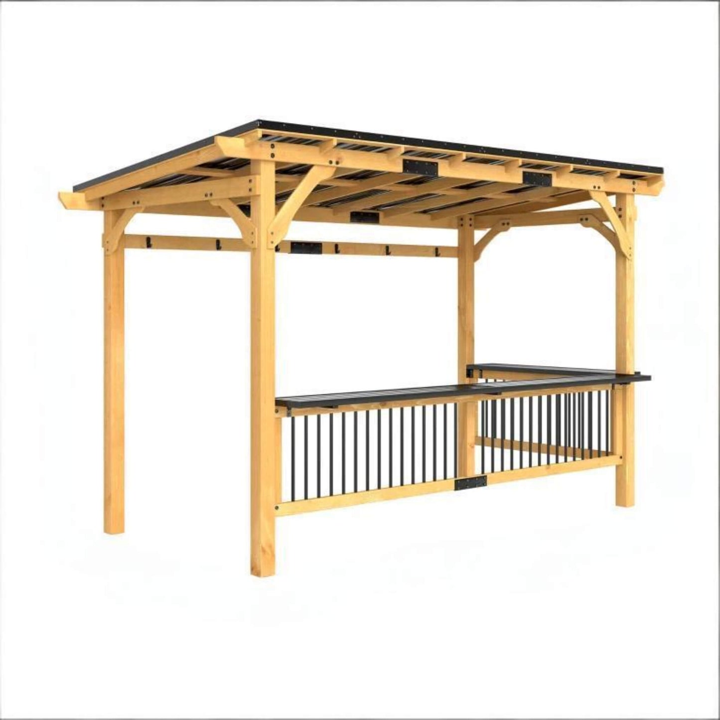 6FT x 13FT Premium Outdoor Hardtop Wooden BBQ Grill Gazebo