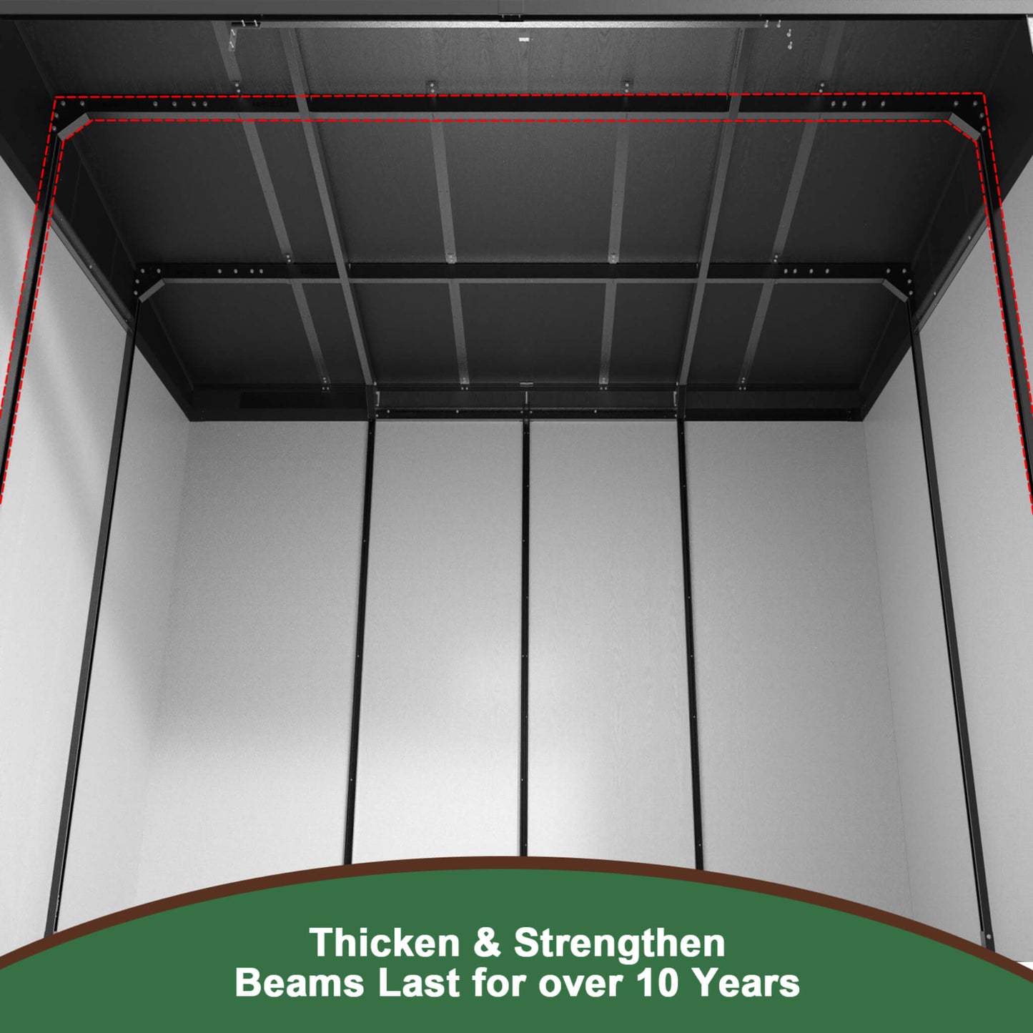 7' x 10' FT Alora Heavy-Duty Weather-Resistant Steel-Reinforced Plastic Storage Shed With Floor