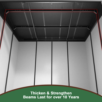 7' x 10' FT Alora Heavy-Duty Weather-Resistant Steel-Reinforced Plastic Storage Shed With Floor