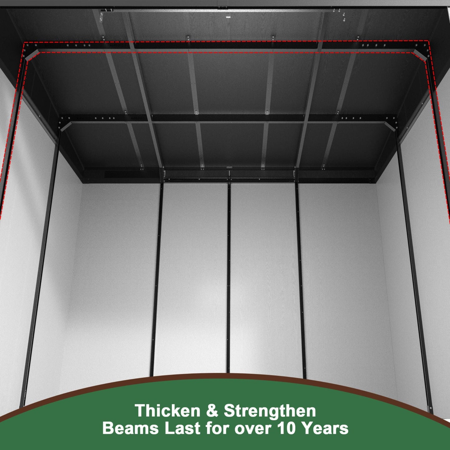 7' x 10' FT Alora Heavy-Duty Weather-Resistant Polypropylene Storage Shed With Floor And Reinforced Steel Frame