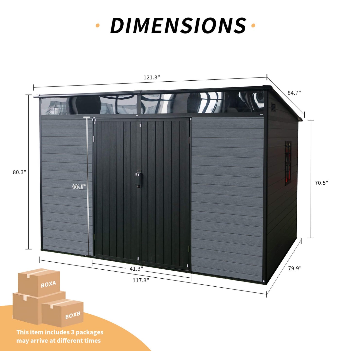 7FT x 10FT Outdoor Resin Garden Shed with Floor, Window, and Lockable Door