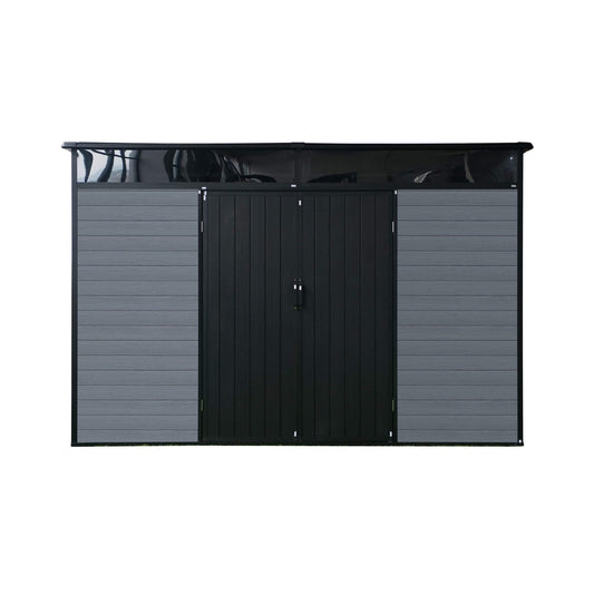 7FT x 10FT Outdoor Resin Garden Shed with Floor, Window, and Lockable Door