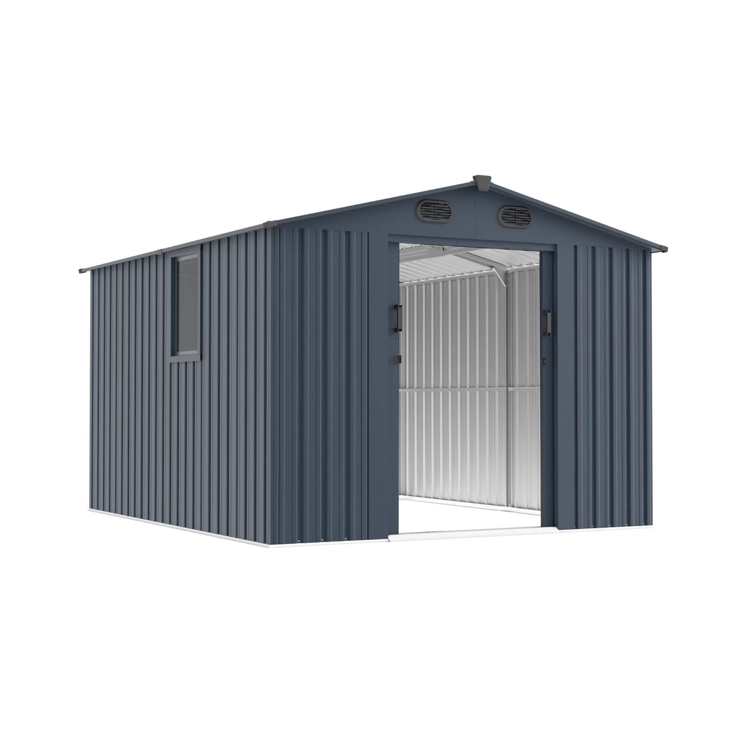 8FT X 10FT Alora Large Outdoor Metal Storage Tool Shed with Window and Lockable Doors