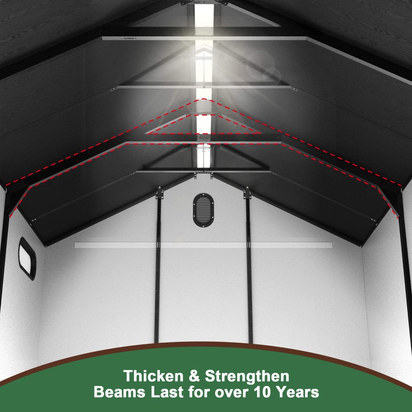 8 'x 12' FT Alora Large Polypropylene Storage Shed With Reinforced Floor And Lockable Swing Doors