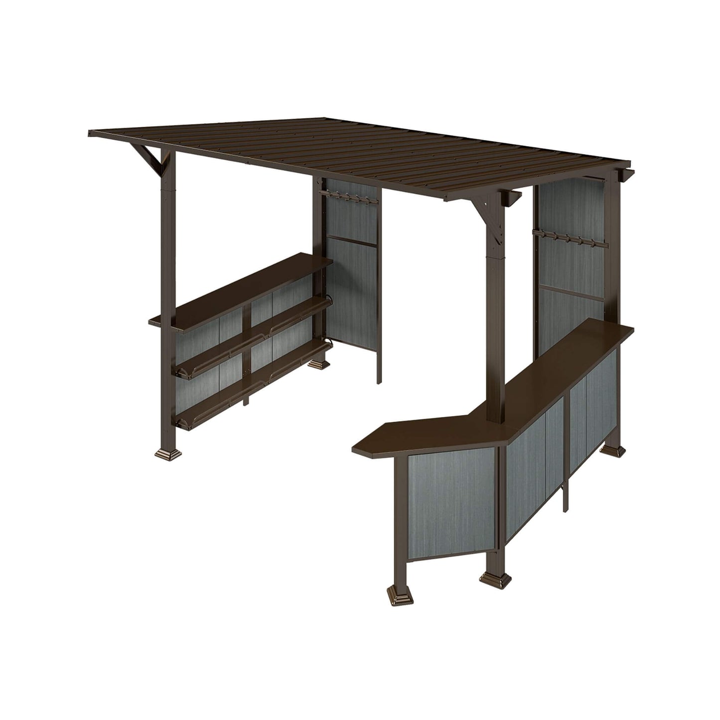 9' x 10' FT Alora Premium Outdoor Hardtop Grill Gazebo With Shelves