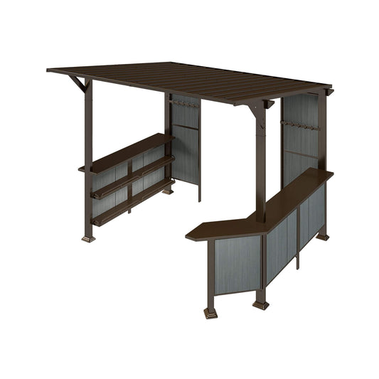 9' x 10' FT Alora Premium Outdoor Hardtop Grill Gazebo With Shelves