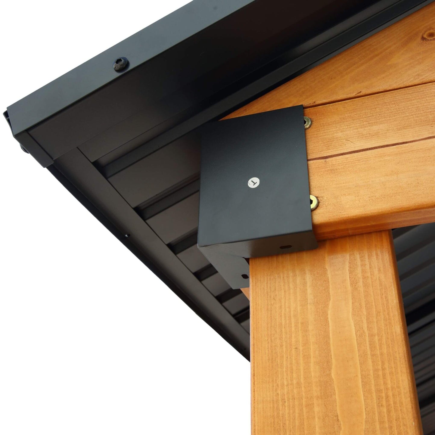 9' x 11' Alora Heavy Duty All-Weather Hard Top Wooden Carport Gazebo With Galvanized Steel Roof