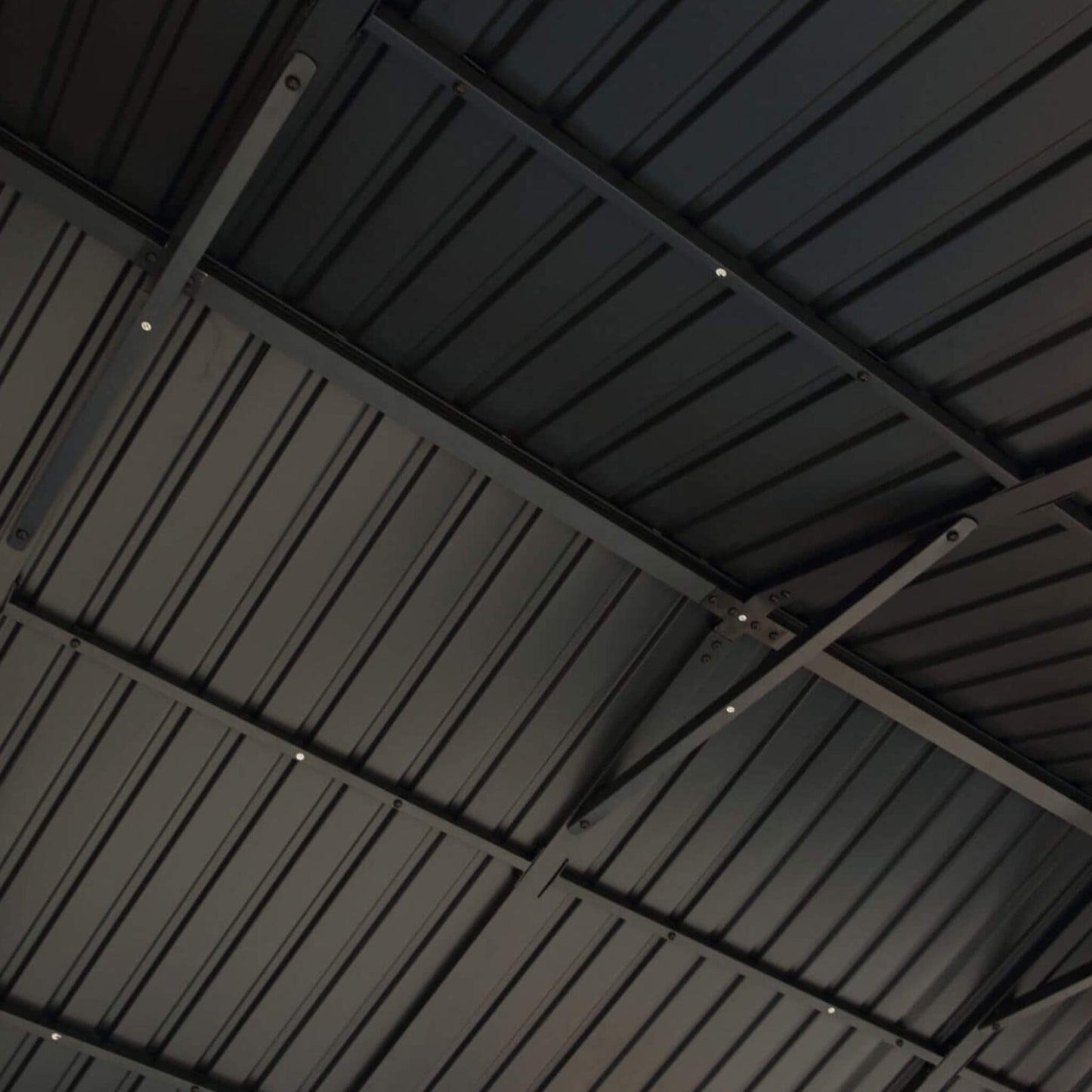 9' x 11' Alora Heavy Duty All-Weather Hard Top Wooden Carport Gazebo With Galvanized Steel Roof