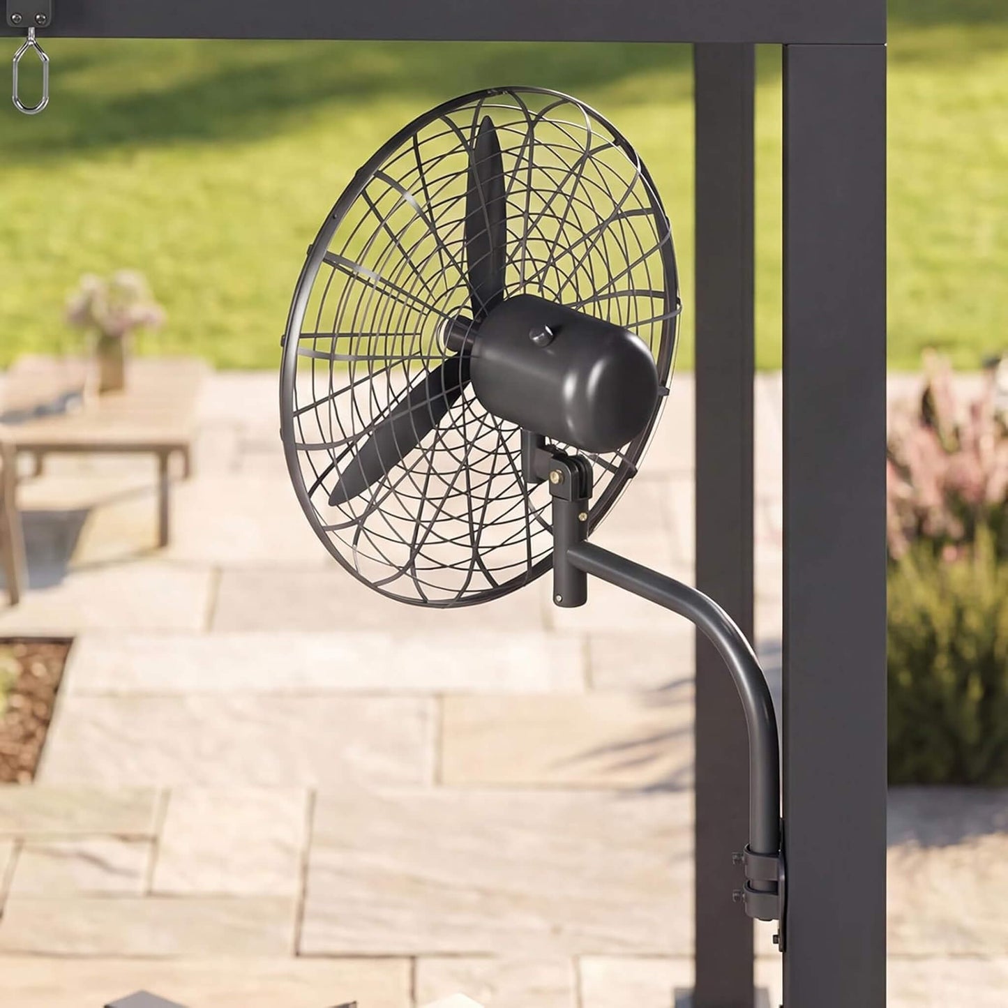 9FT X 12FT Alora Premium Outdoor Electric Motorized Louvered Pergola with Built-In LED Lights & Fan