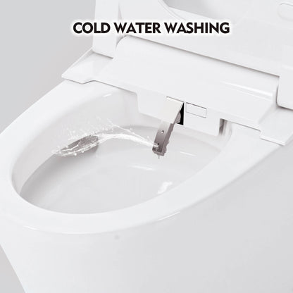 Nuvia 1/1.28 GPF Smart Compact Dual Flush Tankless Toilet Bidet Combo with Self-Cleaning Nozzle and Foot Sensor Flush