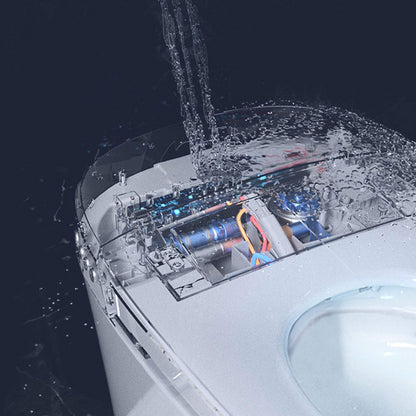 Nuvia 1/1.28 GPF Smart Compact Dual Flush Tankless Toilet Bidet Combo with Self-Cleaning Nozzle and Foot Sensor Flush