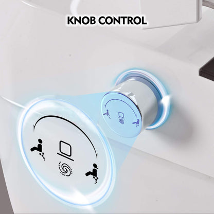 Nuvia 1/1.28 GPF Smart Compact Dual Flush Tankless Toilet Bidet Combo with Self-Cleaning Nozzle and Foot Sensor Flush