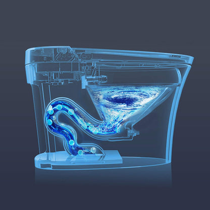 Nuvia 1/1.28 GPF Smart Compact Dual Flush Tankless Toilet Bidet Combo with Self-Cleaning Nozzle and Foot Sensor Flush