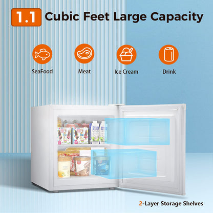 Kismile Upright Freezer, 3.0 Cu.ft Mini Freezer with Reversible Single Door