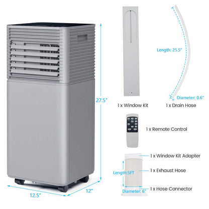 10K BTU Portable Room Air Conditioner Unit with Dehumidifier and Fan Mode
