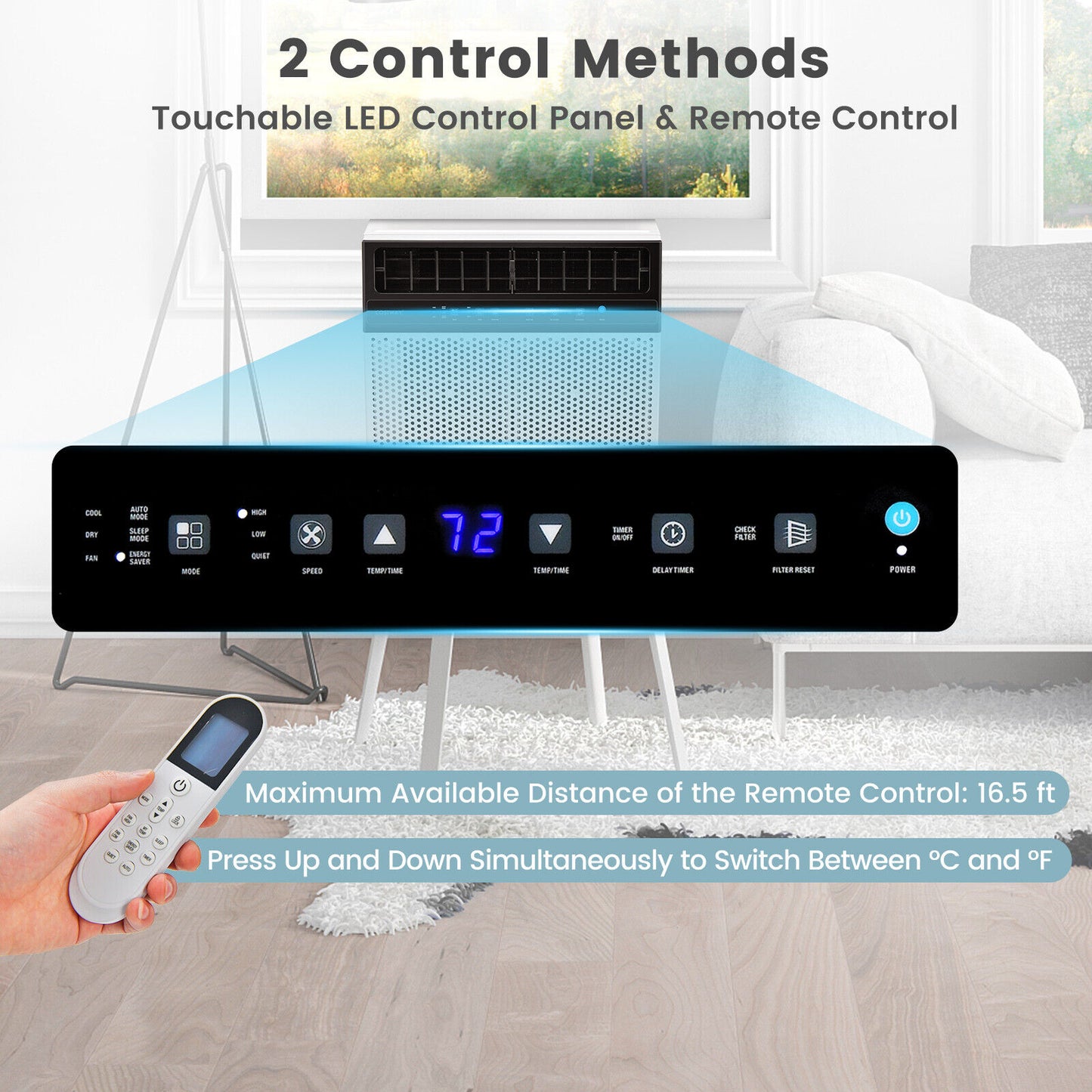 Window Air Conditioner with Handy Remote and LED Control Panel 10000 BTU