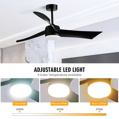 52 Inch Reversible Ceiling Fan with Light