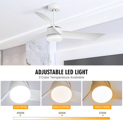 52 Inch Reversible Ceiling Fan with Light