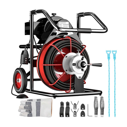 100FT x 3/8" Electric Sewer Drain Cleaner Snake Clog Machine with Cutter