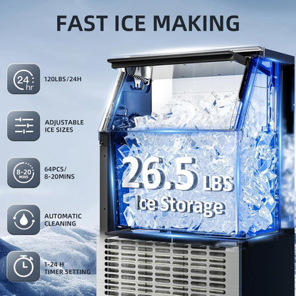 Freestanding Commercial Ice Maker - Z5845A - Multiple Sizes - 100LBS 200LBS 265LBS