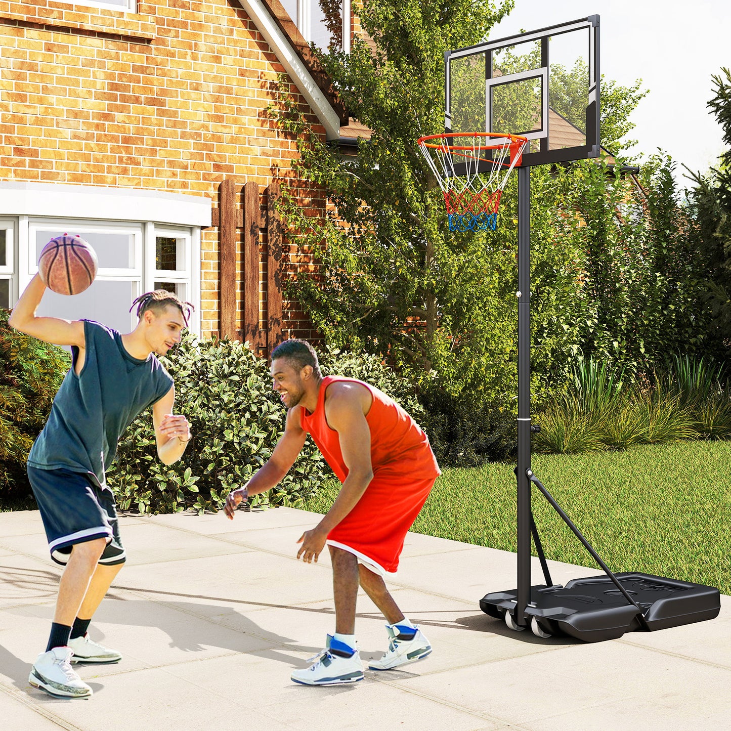 3.3-10 Feet Portable Basketball Hoop Adjustable with Base and Wheels