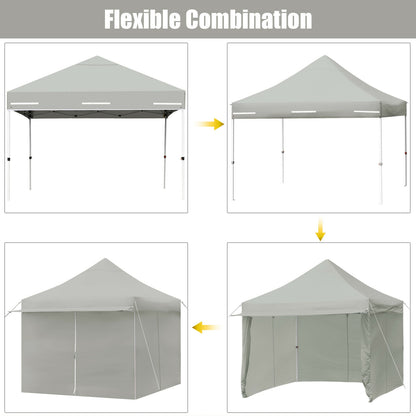 10' x 10' Feet Pop up Gazebo with 4 Height and Adjust Folding Awning