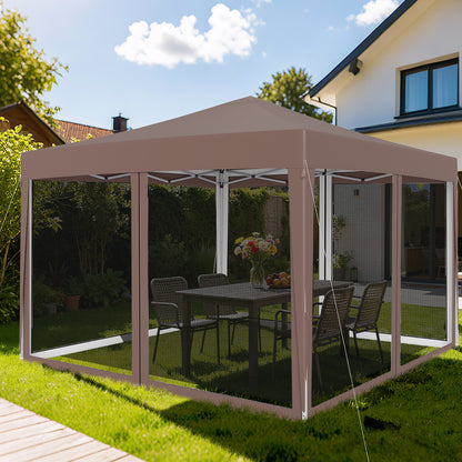 10 FT x 10 FT Pop-Up Canopy Tent Easy Setup Instant Folding Shelter with Mesh Netting