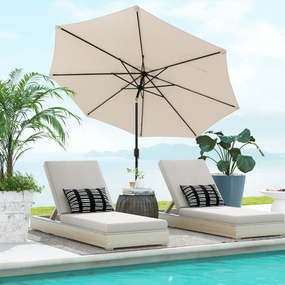 10 Feet Outdoor Patio Umbrella with Tilt Adjustment and Crank